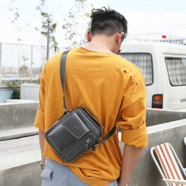 Soft Leather Messenger Bag For Men Black Bags