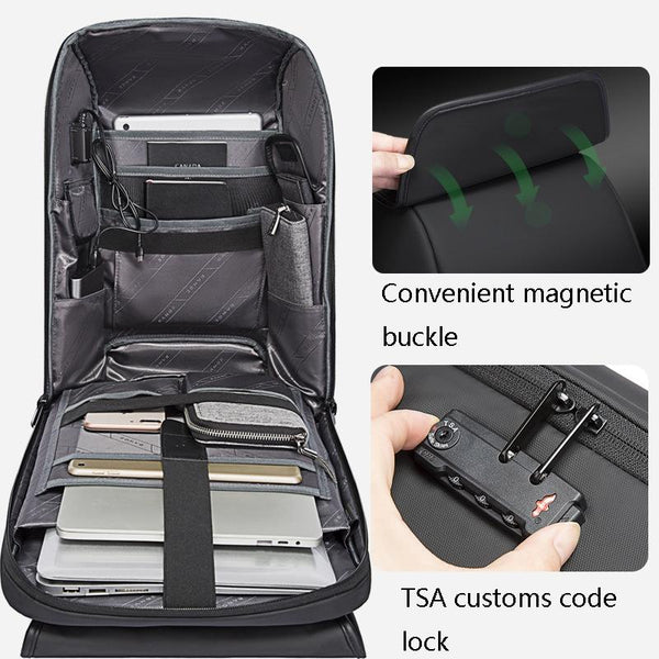 Men Anti Theft Backpack Secure & Stylish Black Laptop Cases & Bags