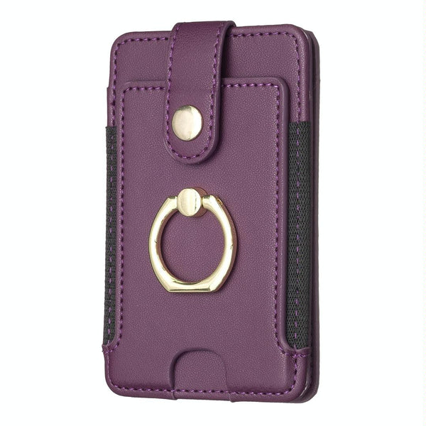 Metal Ring Card Bag Sticker For Mobile Phones Dark Purple Cases Covers & Skins