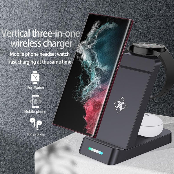 15W 3 In Wireless Charger For Samsung Watch And Galaxy Buds White Chargers & Docking Stations