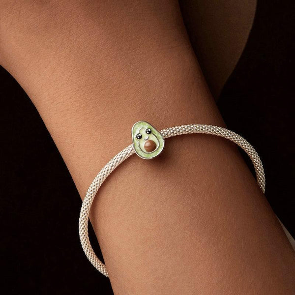 925 Sterling Silver Diy Cute Avocado Beads & Platinum Charms & Pendants