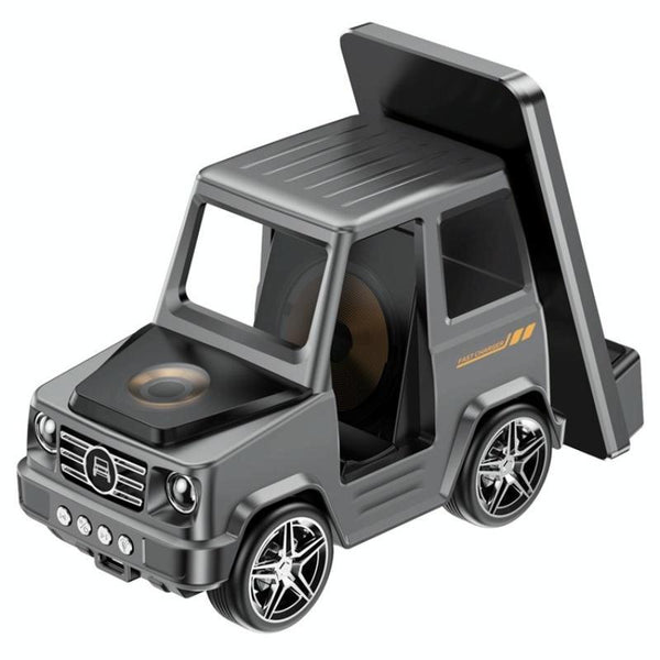 6 In Car Shape Speaker With Clock & Wireless Charger Grey Chargers & Cradles