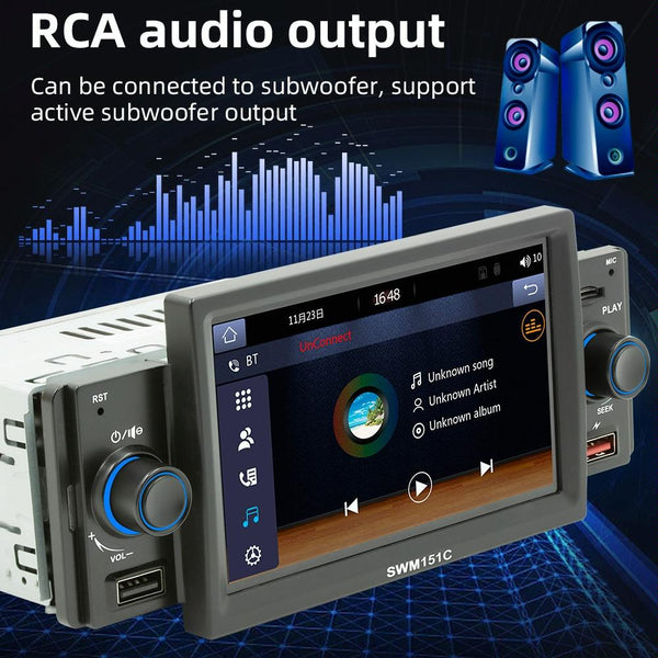 5 Inch Car Mp5 Player With Carplay / Android Auto Black Other Car Audio