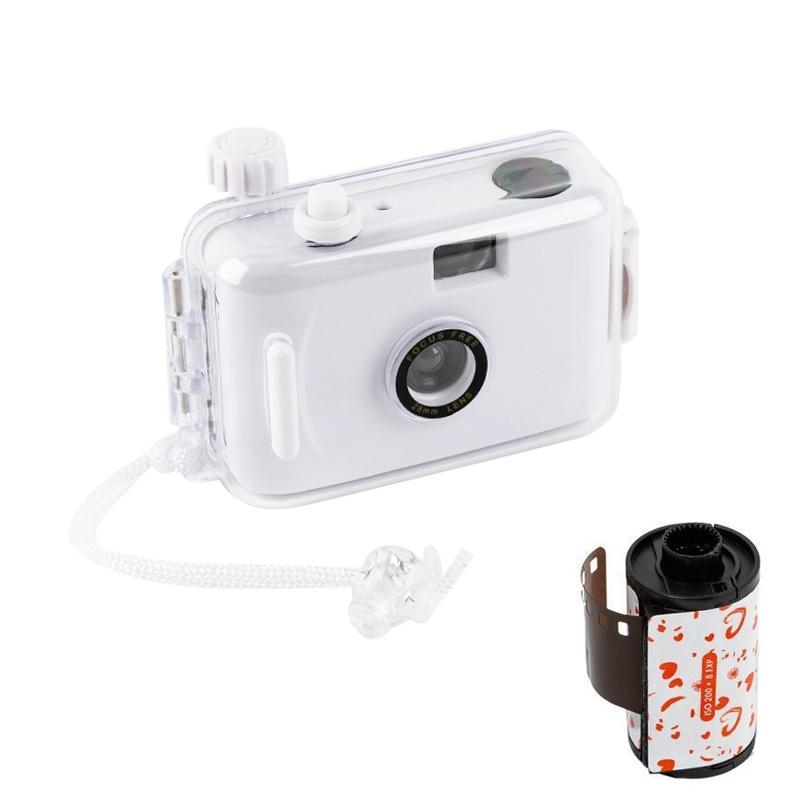 Retro Waterproof Camera With Disposable Film Cute White Shell Digital Cameras