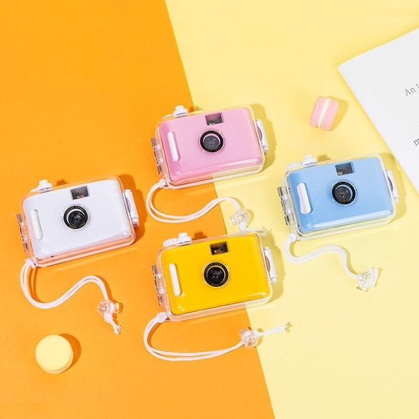 Retro Waterproof Camera With Disposable Film Cute White Shell Digital Cameras
