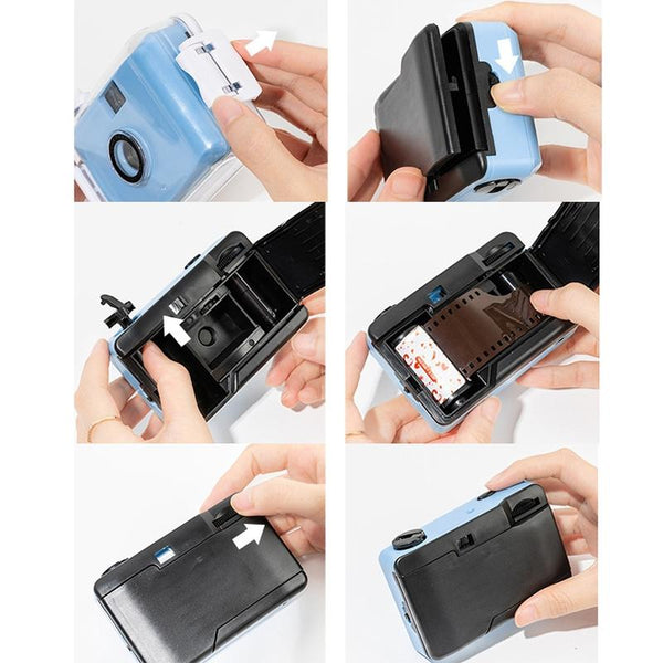 Retro Waterproof Camera With Disposable Film Cute White Shell Digital Cameras