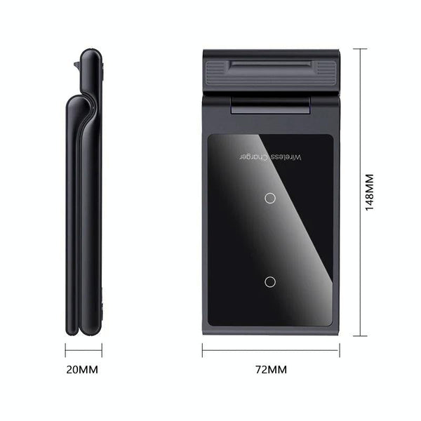 15W Foldable 3 In Wireless Charger Black Chargers & Cradles