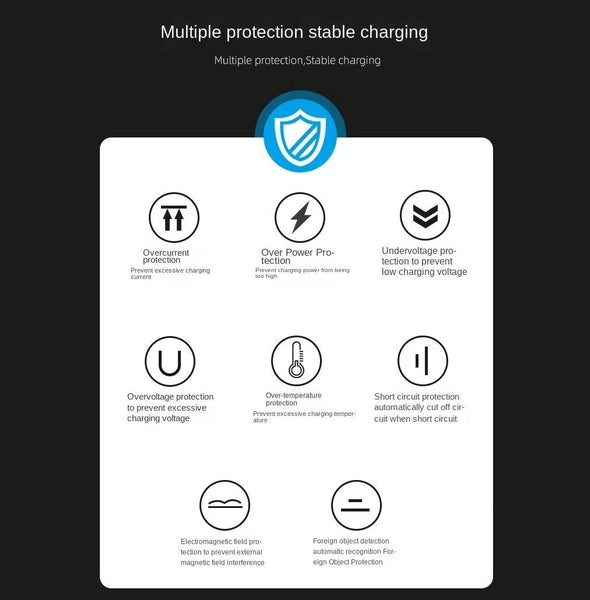 15W Foldable 3 In Wireless Charger Black Chargers & Cradles