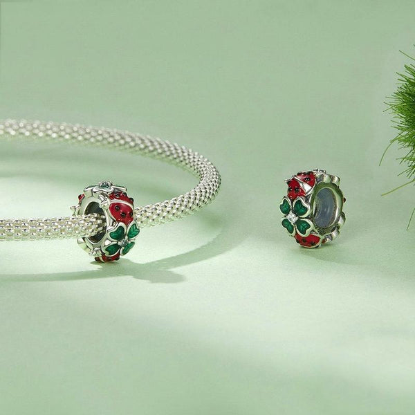 925 Sterling Silver Zircon Ladybug Clover Diy Beads & Silicone Charms & Pendants