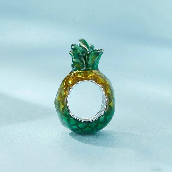 925 Sterling Silver Gradient Pineapple Diy Beads Charms & Pendants