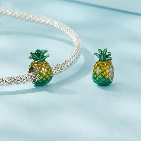 925 Sterling Silver Gradient Pineapple Diy Beads Charms & Pendants