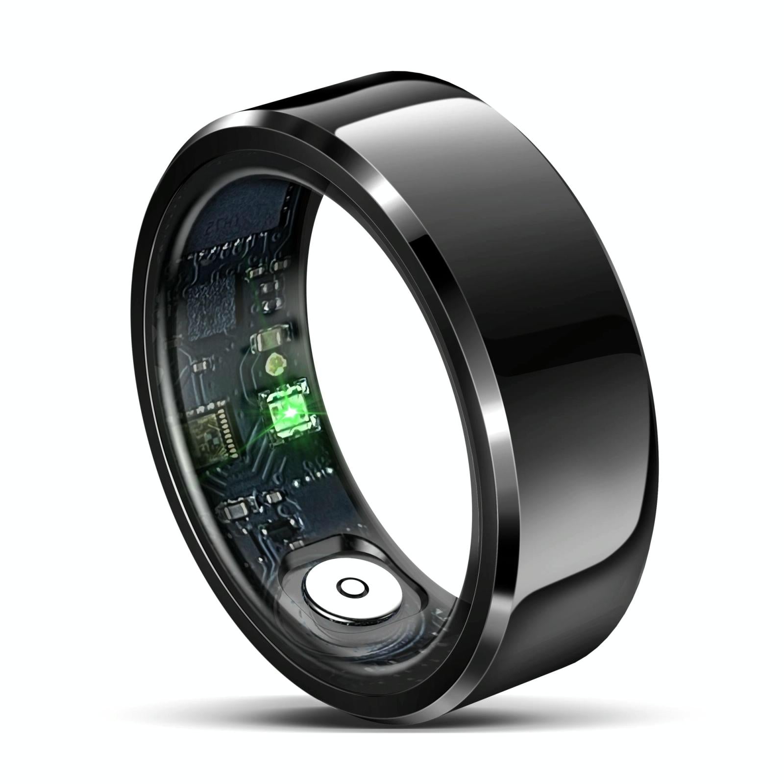 Smart Ring With Heart Rate Blood Oxygen And Sleep Monitoring Size 10 Black Activity Trackers
