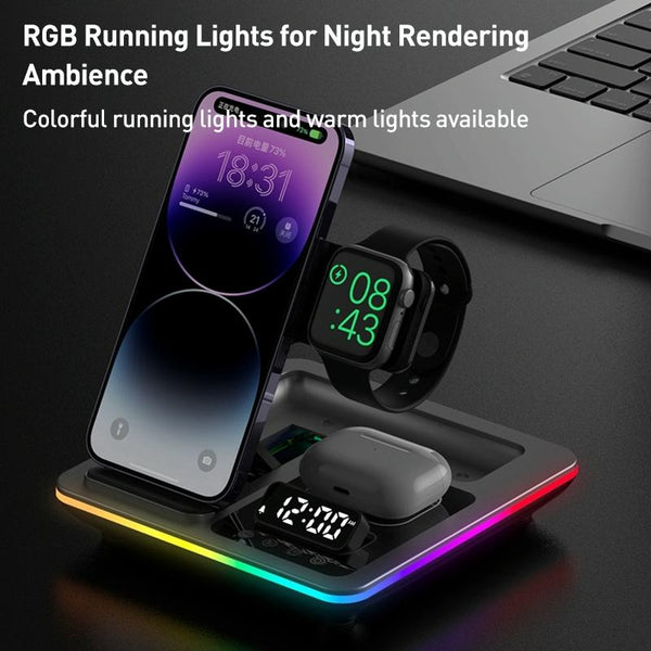 15W In Foldable Wireless Charger Stand Black Chargers & Cradles