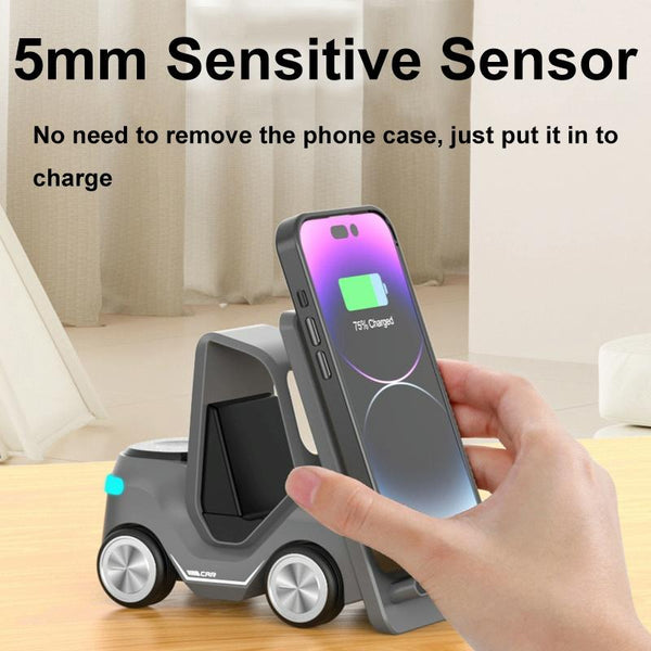 15W 3 In Forklift Wireless Charger With Led Light Gray Chargers & Cradles