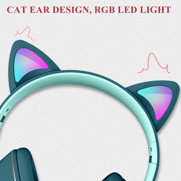 Foldable Led Headset With Mic Usb + 3.5Mm Port Pink Headsets