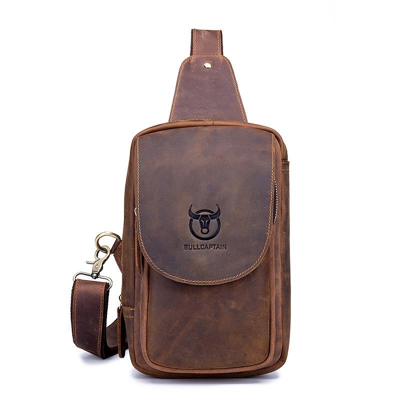 Retro Leather Shoulder Bag For Men Brown Bags