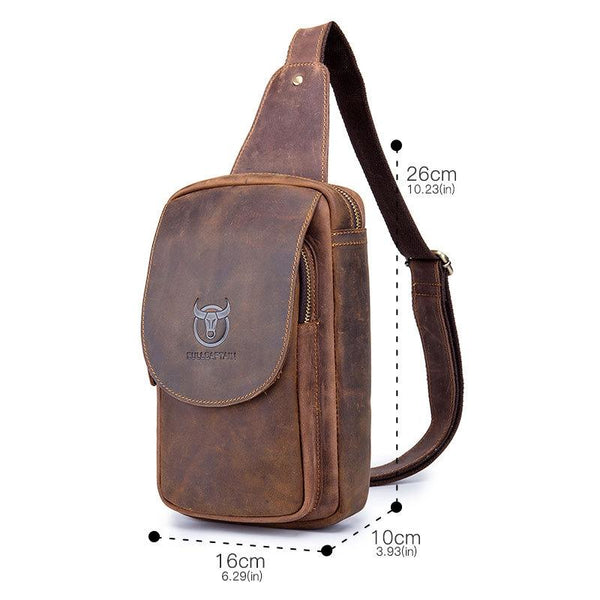 Retro Leather Shoulder Bag For Men Brown Bags