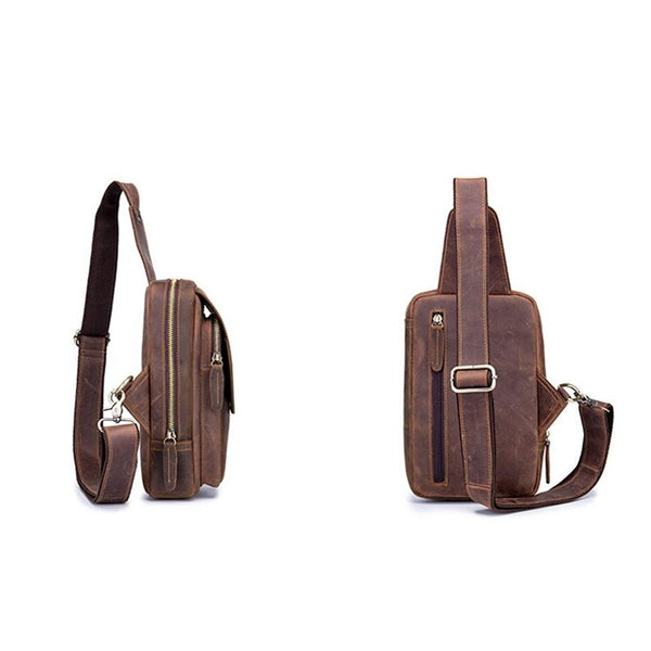 Retro Leather Shoulder Bag For Men Brown Bags