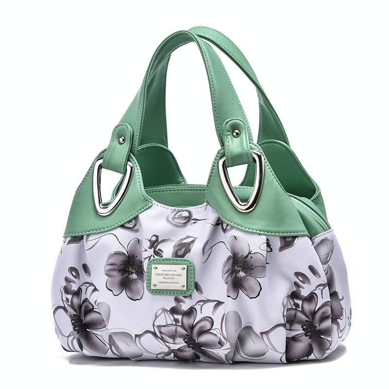 Soft Leather Women Handbag Green Handle Lily Women's Bags & Handbags