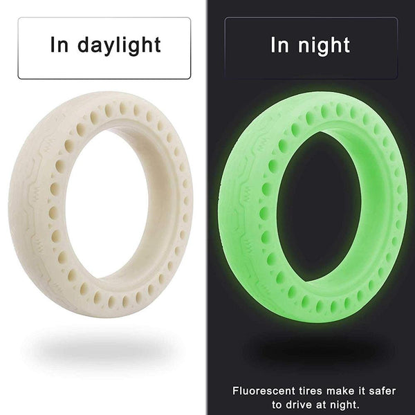 8.5 Inch Shock Absorbing Honeycomb Solid Tire For Xiaomi Mijia M365 Fluorescent Pattern Green Accessories