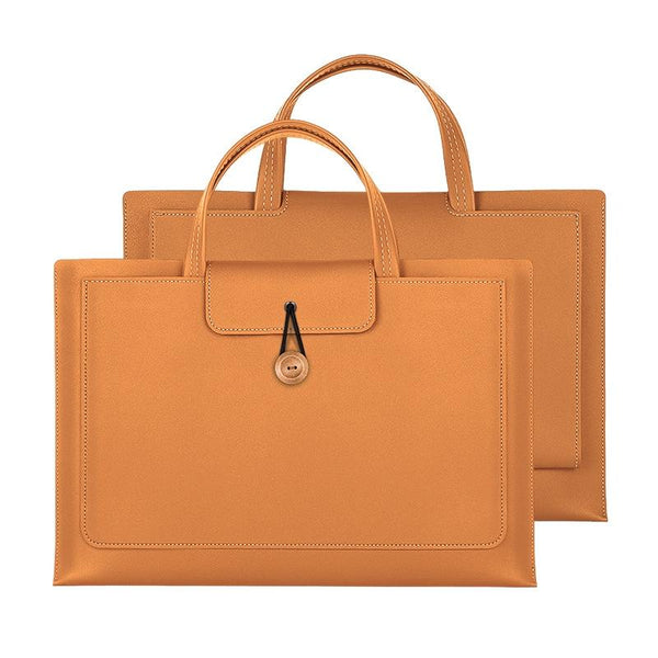 Waterproof Elastic Button Laptop Handbag Pu Material Black 13.3/14 Inch Laptop Cases & Bags