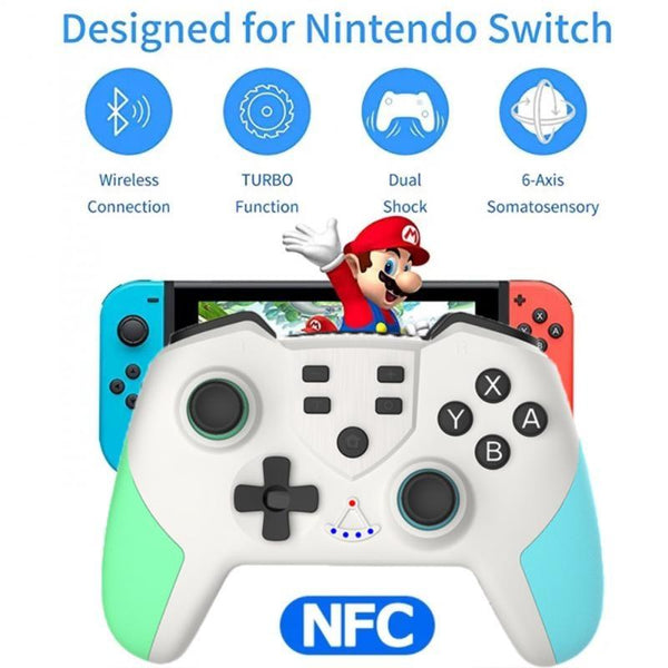 Wireless Six Axis Tooth Handle For Switch Pro Green Controllers & Attachments
