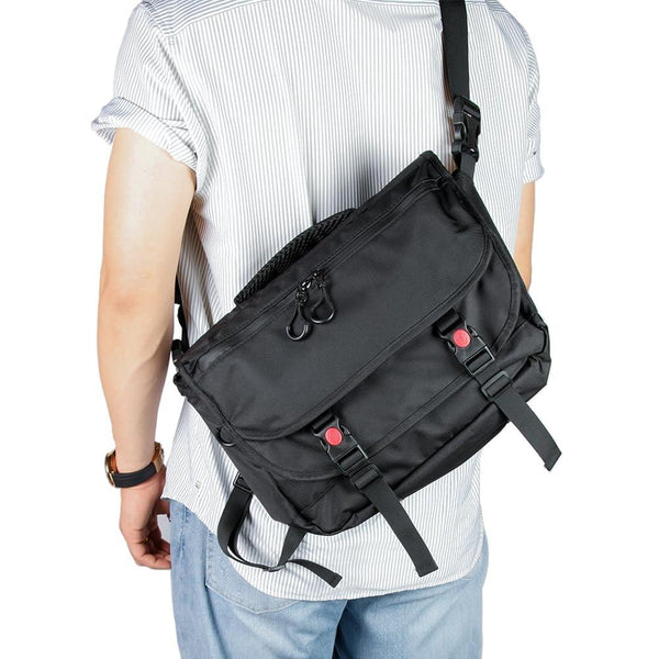 Waterproof Nylon Cycling Shoulder Bag Large Capacity Black Bags & Panniers