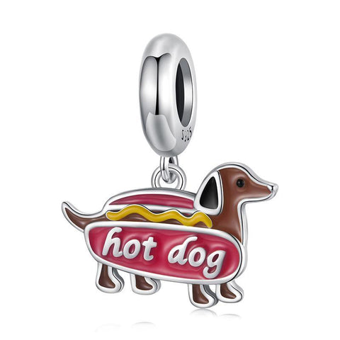 925 Sterling Silver Dachshund Pendant Animal Beads Charms & Pendants