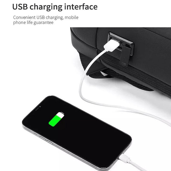 Large Capacity Waterproof Laptop Backpack With Usb Port For Business Travel Light Grey Laptop Cases & Bags