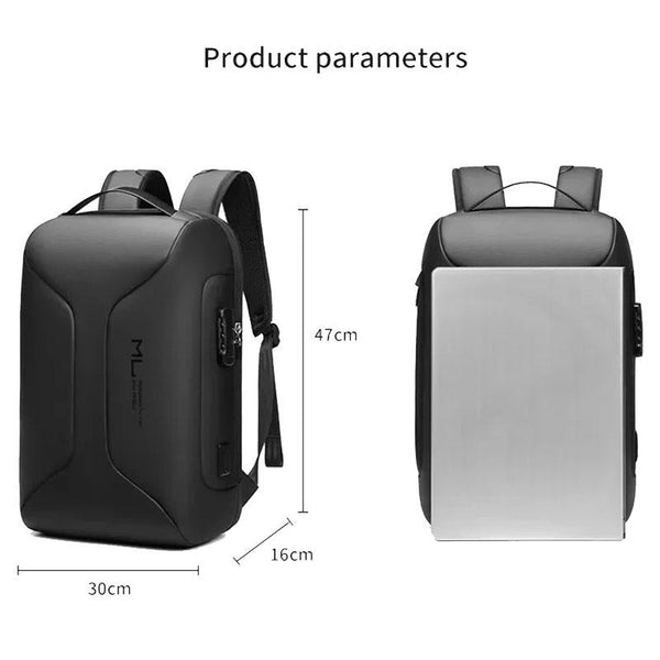 Large Capacity Waterproof Laptop Backpack With Usb Port For Business Travel Light Grey Laptop Cases & Bags