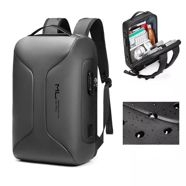 Large Capacity Waterproof Laptop Backpack With Usb Port For Business Travel Light Grey Laptop Cases & Bags