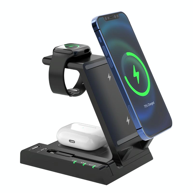 6 In 1 Fast Wireless Charger Stand Black Chargers & Cradles