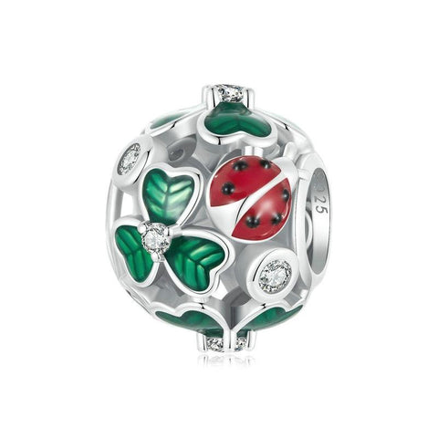 925 Sterling Silver Ladybug Clover Diy Beads Charms & Pendants