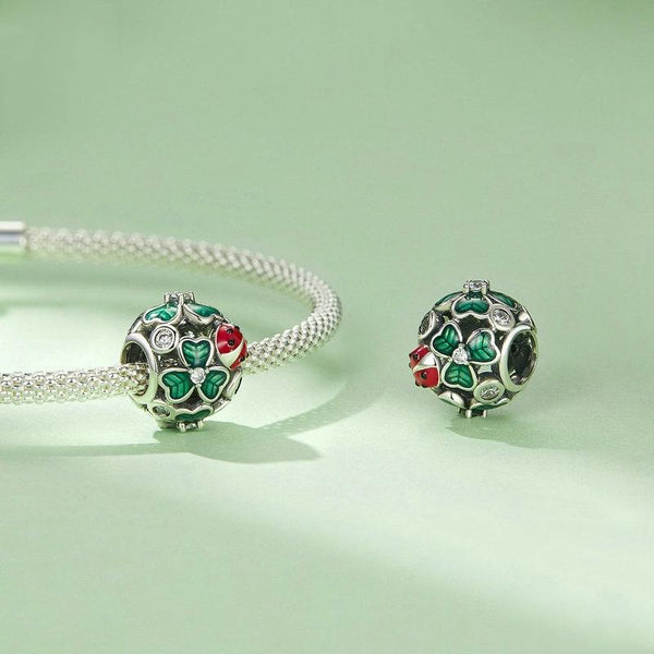 925 Sterling Silver Ladybug Clover Diy Beads Charms & Pendants