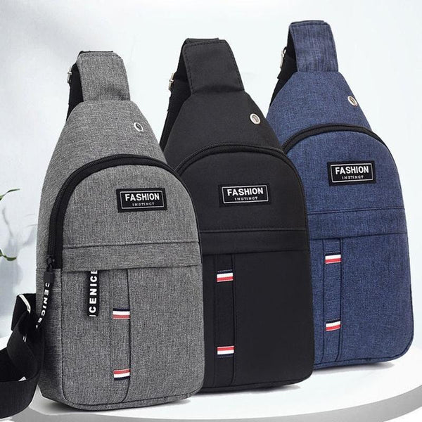 Canvas Crossbody Chest Bag For Men Black Bags