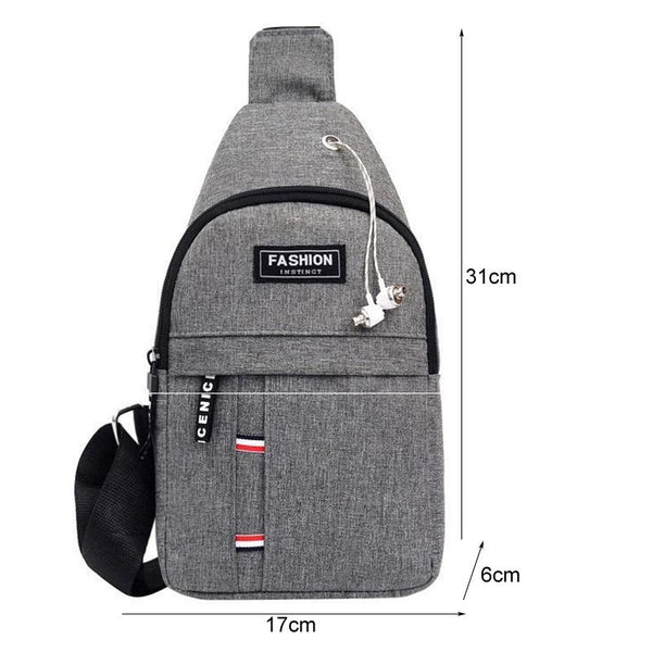 Canvas Crossbody Chest Bag For Men Black Bags