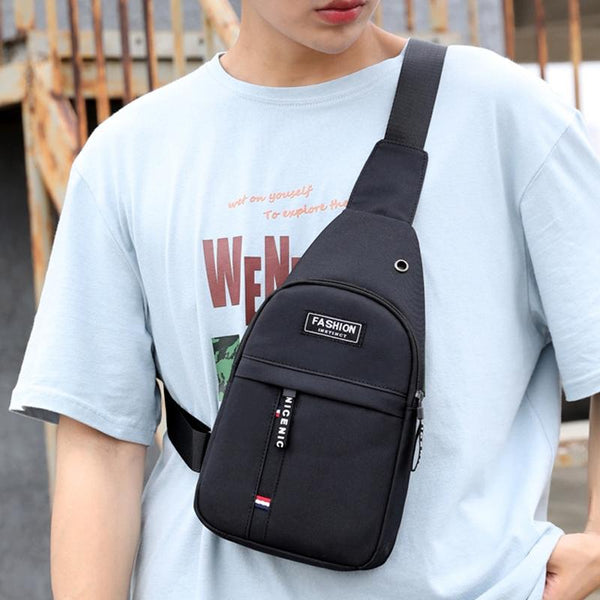Canvas Crossbody Chest Bag For Men Black Bags