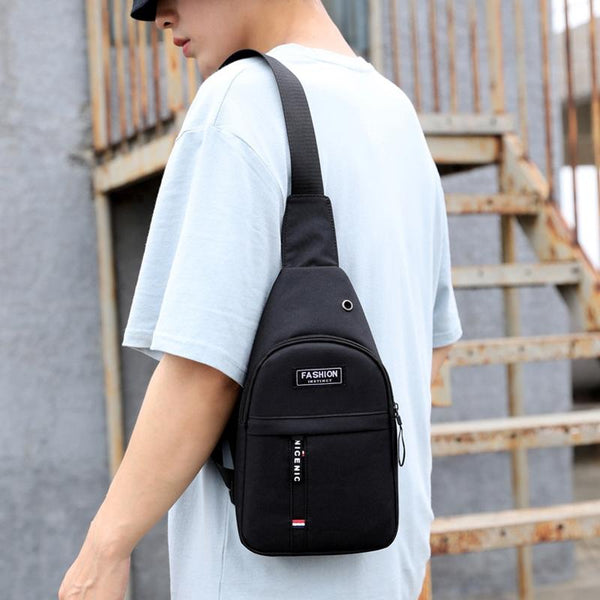 Canvas Crossbody Chest Bag For Men Black Bags