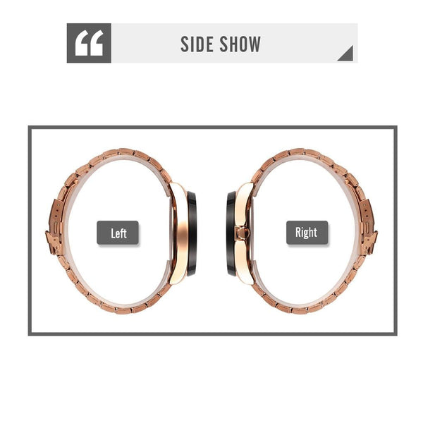 Waterproof Men Quartz Watch With Rotatable Gear Dial Rose Gold Shell Black Surface Watches