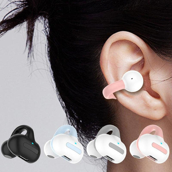 Wireless Single Ear Clip On Bluetooth Earphone M S8 Black Earbuds
