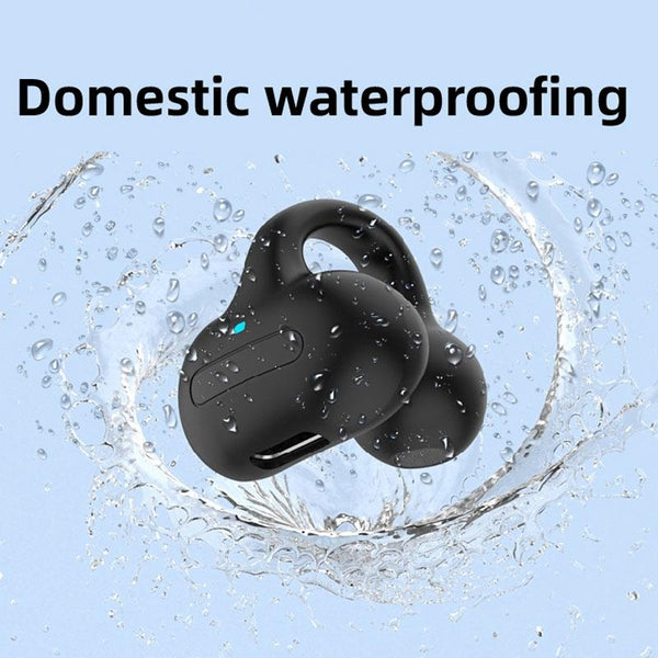 Wireless Single Ear Clip On Bluetooth Earphone M S8 Black Earbuds