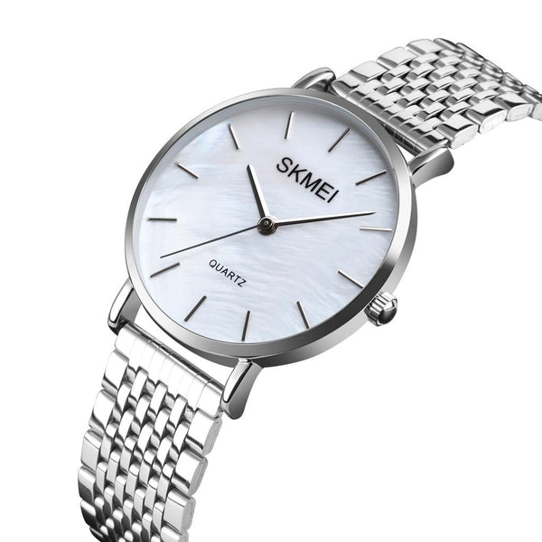 Light & Thin Waterproof Quartz Watch For Women With Steel Band Simple Stylish Watches