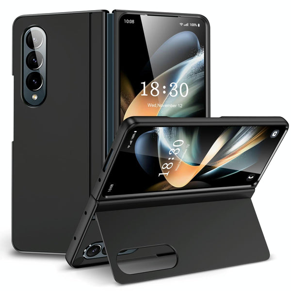 For Samsung Galaxy Z Fold4 5G Foldable Phone Case With Holder Full Coverage Black Cases Covers & Skins