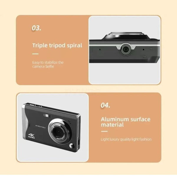 3.0 Inch Autofocus 4K Hd Digital Camera With Screen_Black Placeholder