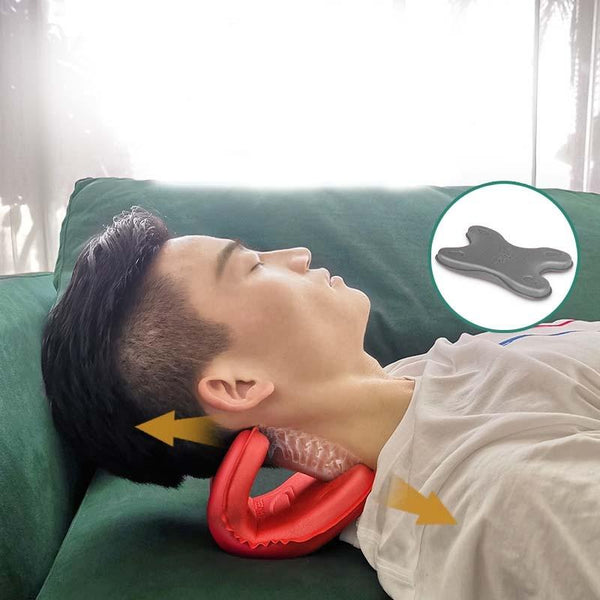 Neck Pillow For Cervical Spine Stretching Massager Orthosis Red Massagers