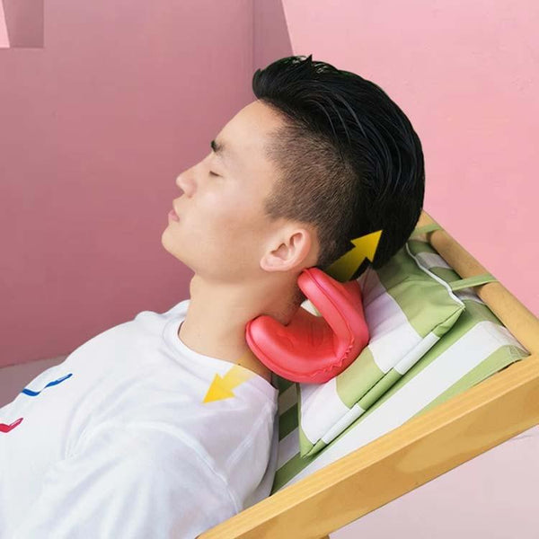 Neck Pillow For Cervical Spine Stretching Massager Orthosis Red Massagers