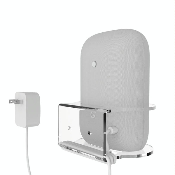 Pair Of Wall Mounts For Google Nest Audio Clear White Mounts & Holders