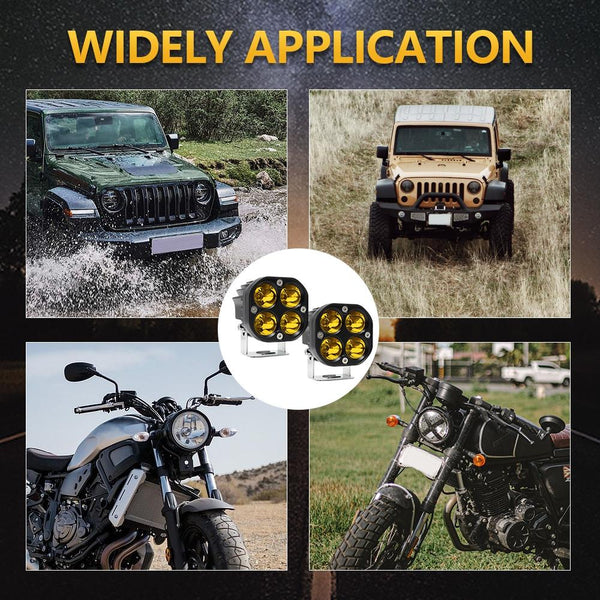 Car 3 Inch 4Leds Continuous Spotlight 20W / 2000Lm 6000K Dc9 80V White Led Car Lights