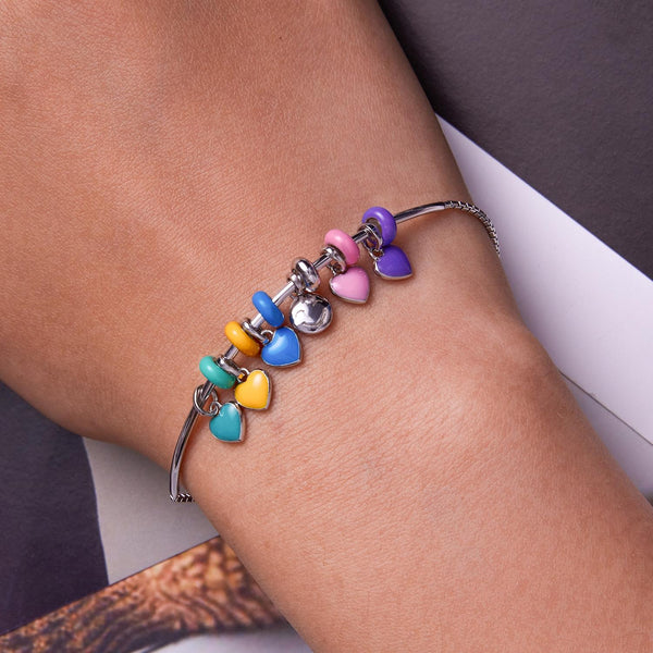 925 Sterling Silver Silicone Beads For Diy Bracelets & Necklaces Blue Charms & Pendants