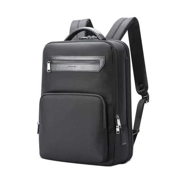 Waterproof Expandable Backpack With Usb Charging Multi Compartment Black Bags